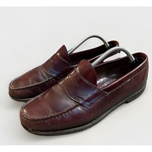 Vintage Weejuns G.H. Bass Penny Loafers Men's  10 Maroon Leather Slip On Shoes